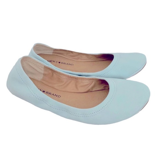Lucky Brand Shoes - Lucky Brand Leather Emmie Ballet Flats Sky Blue